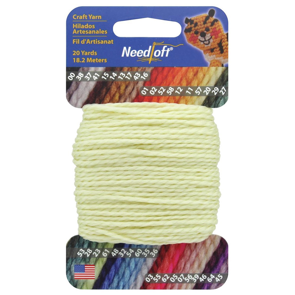 Needloft Craft, Nylon Yarn, 20 Yard, Spool, Eggshell